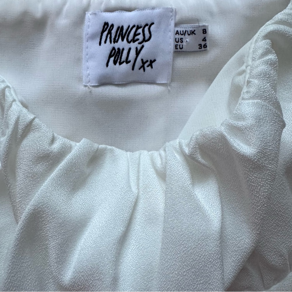 Princess Polly Ariah Long Sleeve Top in white sz 8 - Picture 4 of 9